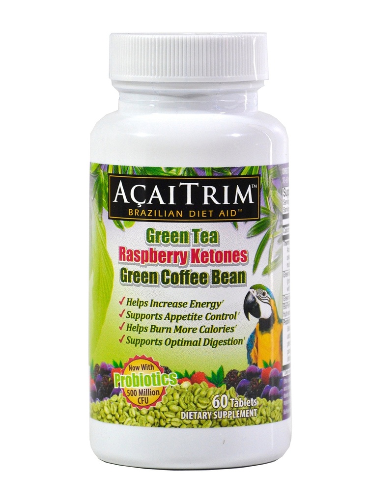 AcaiTrim -- -- 体重损失补编 -- -- 绿茶提取、绿咖啡豆提取、Raspberry Ketones、Acai、和Probiotics -- -- 支持男女代谢和能源 -- -- 60 Acai Berry Capsules
