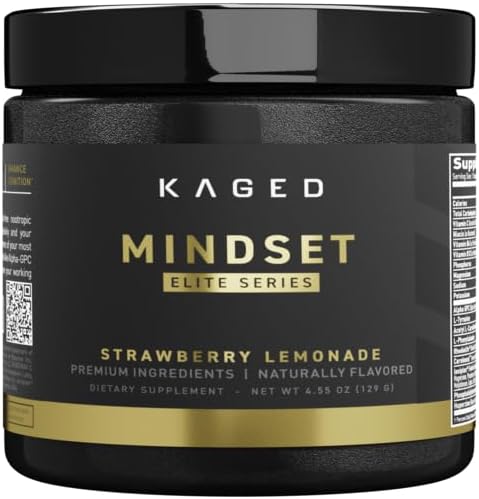 Kaged Notropic Mindset Elite, Focus and Licopherity Supplements, 无兴奋剂, 支持工作记忆, Focus, and Mood *, 草莓柠檬汁 - 30 services