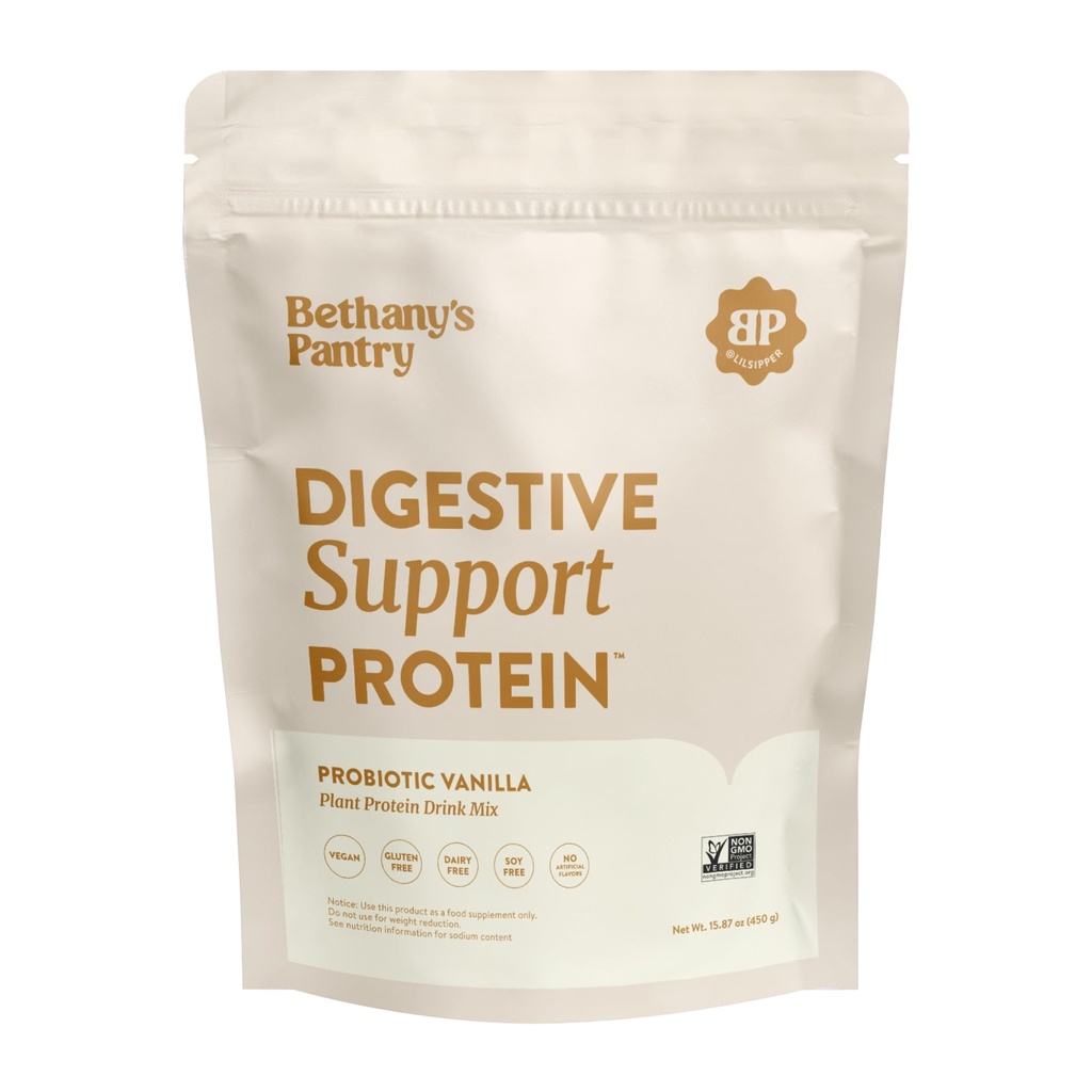 Nuzest Bethany的"餐饮消化支持蛋白 - 消化健康原生素 - 清洁精液蛋白 - Premium Vegan Pea蛋白粉 - Protein Powder - Plant Based - 20 services, 1 磅(1包) - 香草