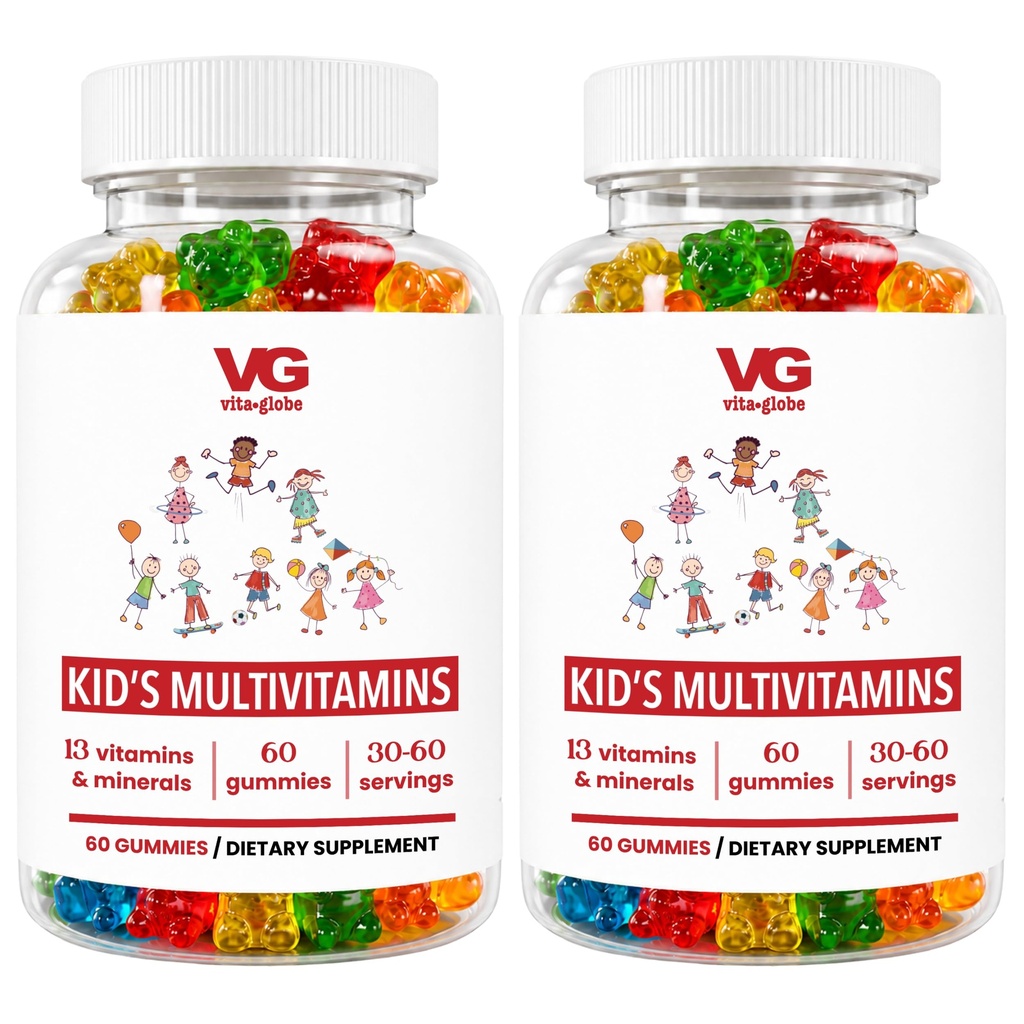 VITA GLOBE Kids 完成多维他命Gummy – 配有维生素A,C,D,E,B6和B12 → Daily Immune, Growth & Wellness Support → Great-Testing Chewwable Supplies for Children – 120 counts (Pack of 2) 维他命A,C,D,E,B6和B12 – 维他命A,GLOBE BUBE GLUBE GLUBE GLUBE GLOBE GLOUBE GLOUTA GLOUTHE – 儿童配给孩子的120 配给孩子配给糖(PK) – – 120 配给孩子配给糖(Pack of 2)