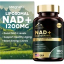 利波索马尔-NAD+ 带有Trans Resveratrol的1200mg补编 - 加速NAD+ 水平、能量和抗衰老支助 -- -- Vegan、100软胶