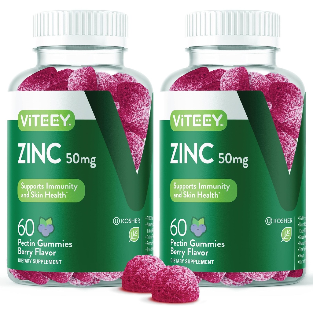 VITEEY 男女锌合金 -- -- 锌合金补充金50mg -- -- Immune Boost & Skin Health -- -- Vegan,Gluten Free -- -- 120