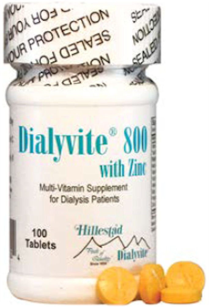 配有锌50毫克-100毫克的Dialyvite 800
