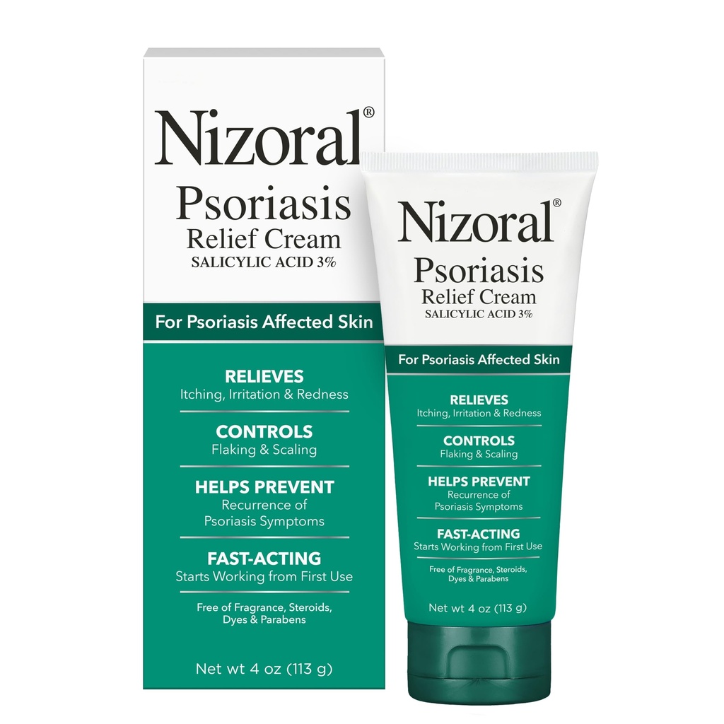 Nizora Psorias Relief Cream - 缓解痒痒、刺激和赤度以及用最大强性药物(盐酸3%)、4 Fl Oz