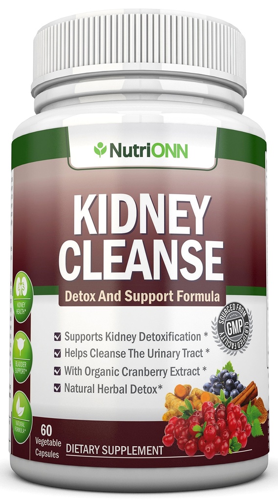 KIDNIE CLEANSE - 排毒与支持尿道切克、布拉德和肾脏 - 所有天然草药补充配方 有机Cranberry、Astragalus、Turmeric、Goldenrod、Gravel Root、Juniper和更多