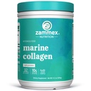 Zammex Marine Collagen Peptides Powder Unflavored, Wild-Caught Fish Collagen Power, 支持健康皮肤, 头发, 联合, 1型和3型Collagen 女性补充 - 易于混合(32种服务)