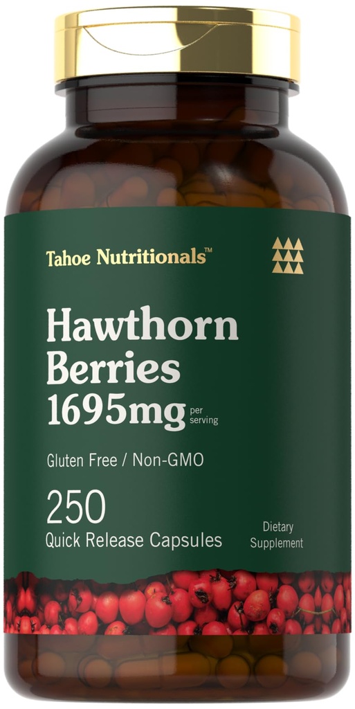 Tahoe营养素 霍桑Berry Capsules = 1695mg / 服务 = 250 伯爵 = 男女摘录 = = 非GMO, Gluten Free Expless