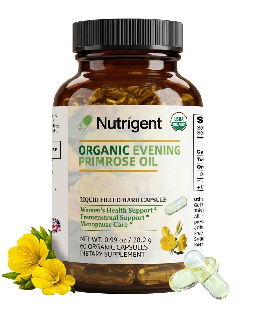 《有机晚报》(Primrose Oil Supplement),940 mg 100%纯度,含10%GLA,高吸附液有机盖,促进妇女健康和皮肤健康,Cold Pressed, 60 Counter
