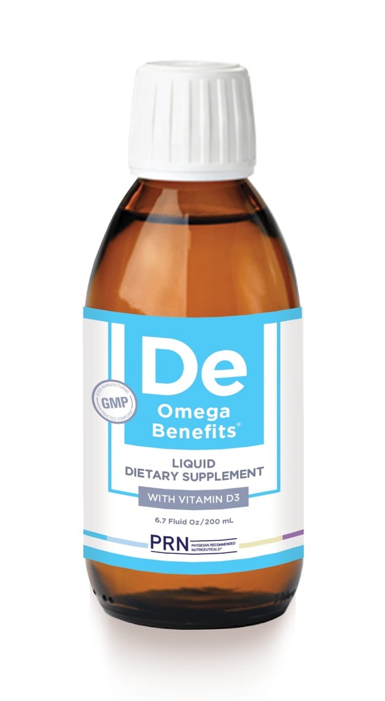PRN DE Omega 惠益液体补充剂 -- -- 6.7 oz,40天供应 -- -- Re-Esterfied Omega 3 Triglyceride 表格,含1 680mg EPA,560mg DHA和维生素D用于干眼