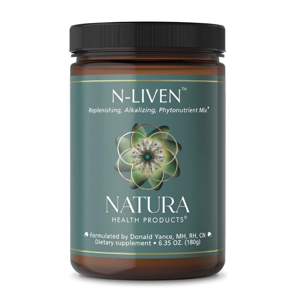 N-liven 健康产品 N-liven 补充品 - 有机超级食品绿皮粉饮料 - 包括Spirulina & Chlorophyll - Primier Blend of Barley Grass, Kale, Spinach, Goji Berry, Raspberry (180格拉姆)
