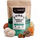 长寿植物学 超六有机蘑菇 Blend 100g | Reishi, Lion's Mane, Chaga, Cordyceps, Tremella & Turkey Tail | 提取粉末 | 10:1 比例 | 100% 水果体 | 蘑菇综合体