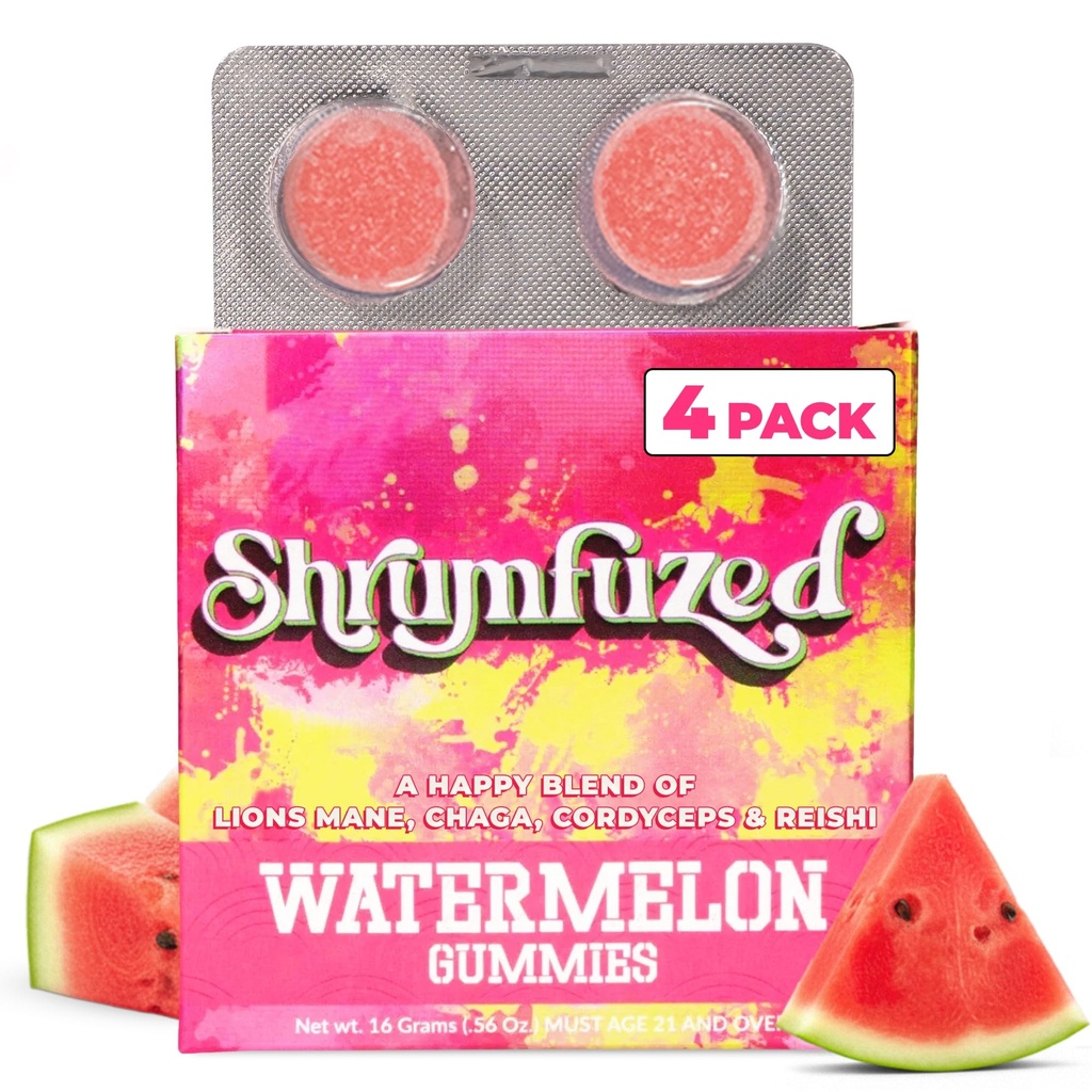 独家Nootropic Gummy 3200mg - 狮子马恩,雷希,查加,和科迪西普 Nootropic Tripee Mushroom Blend (4, 西瓜)