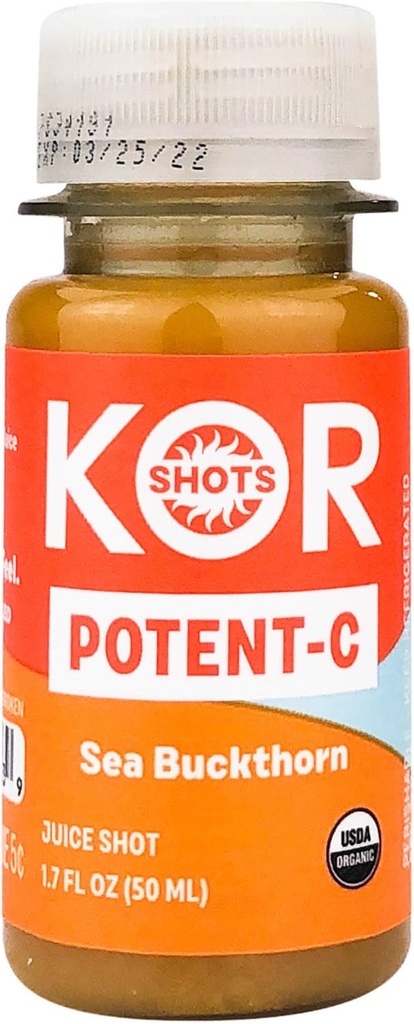 KOR Shots Sea Buckthorn and Baobab Shot - 1.7 Fl Oz - Potent C - 超级食品维生素 C Shot - USDA认证有机体