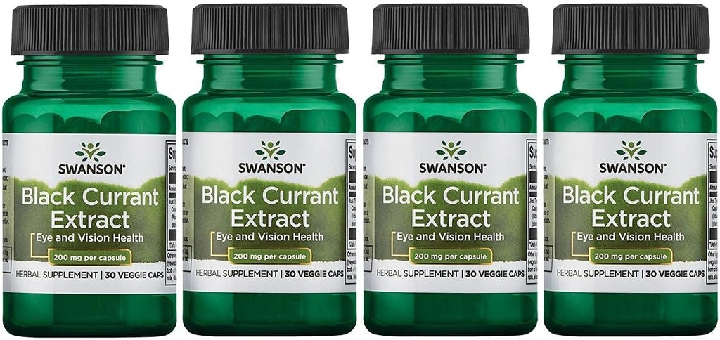 Swanson 黑圆圈 提取 200 mg 30 Veg Caps 4 Pack