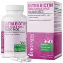 Bronson Ultra Biotin 10,000 Mcg Hair Skin and Nails 补编,非GMO,360 蔬菜卡普尔