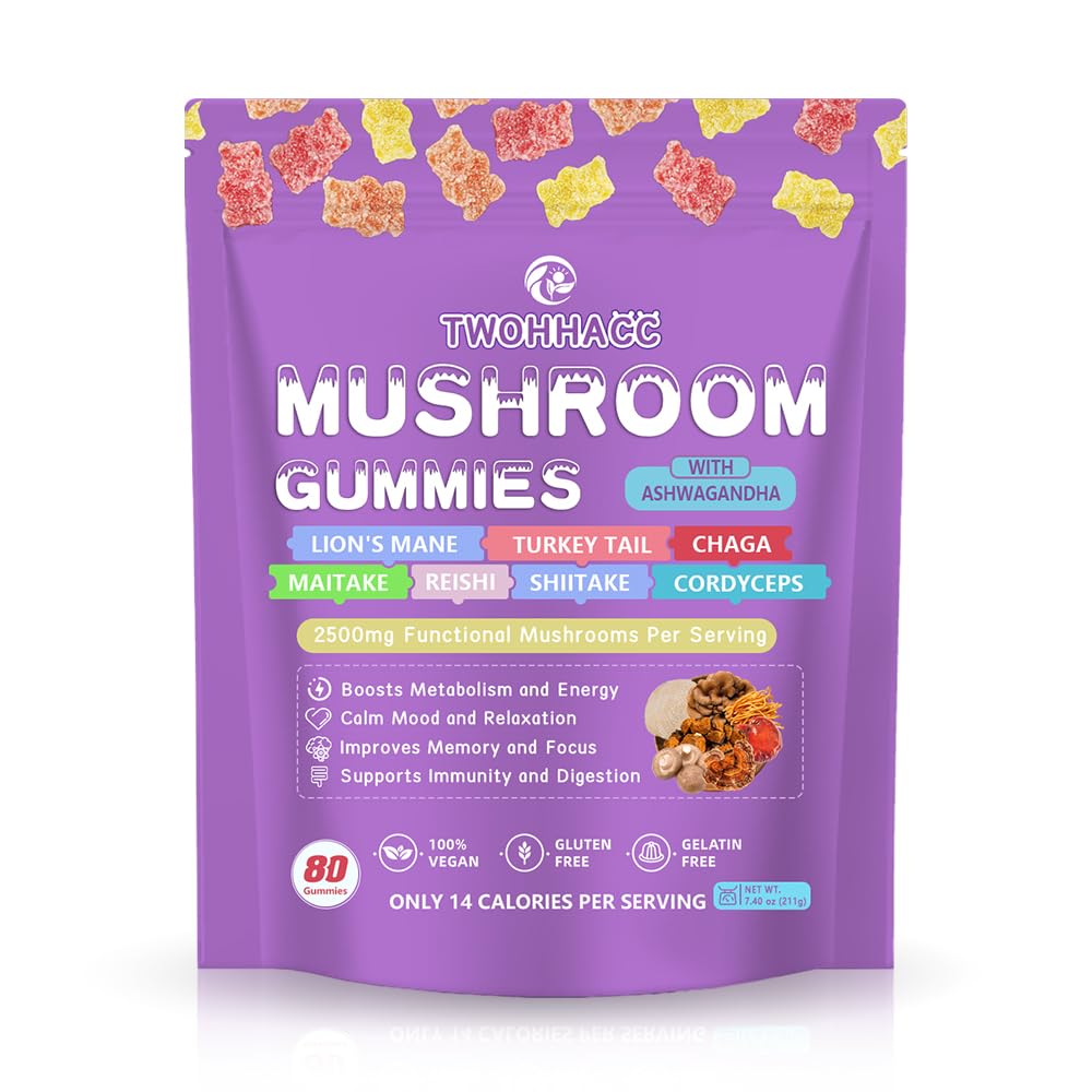 蘑菇 配有 Ashwagandha 和 Lions Mane、Maitake、土耳其Tail、Reishi、Chaga、Shiitake、Cordyceps Nootropic 大脑 配有专注、记忆、免疫、支持和减轻压力