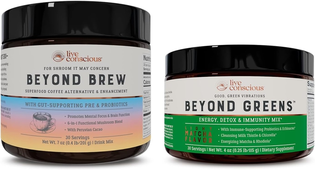 Live Agency Beyond Greens & Beyond Brew 豆腐的美味绿皮粉为Bloating + 蘑菇超级食品咖啡 咖啡咖啡替代免费