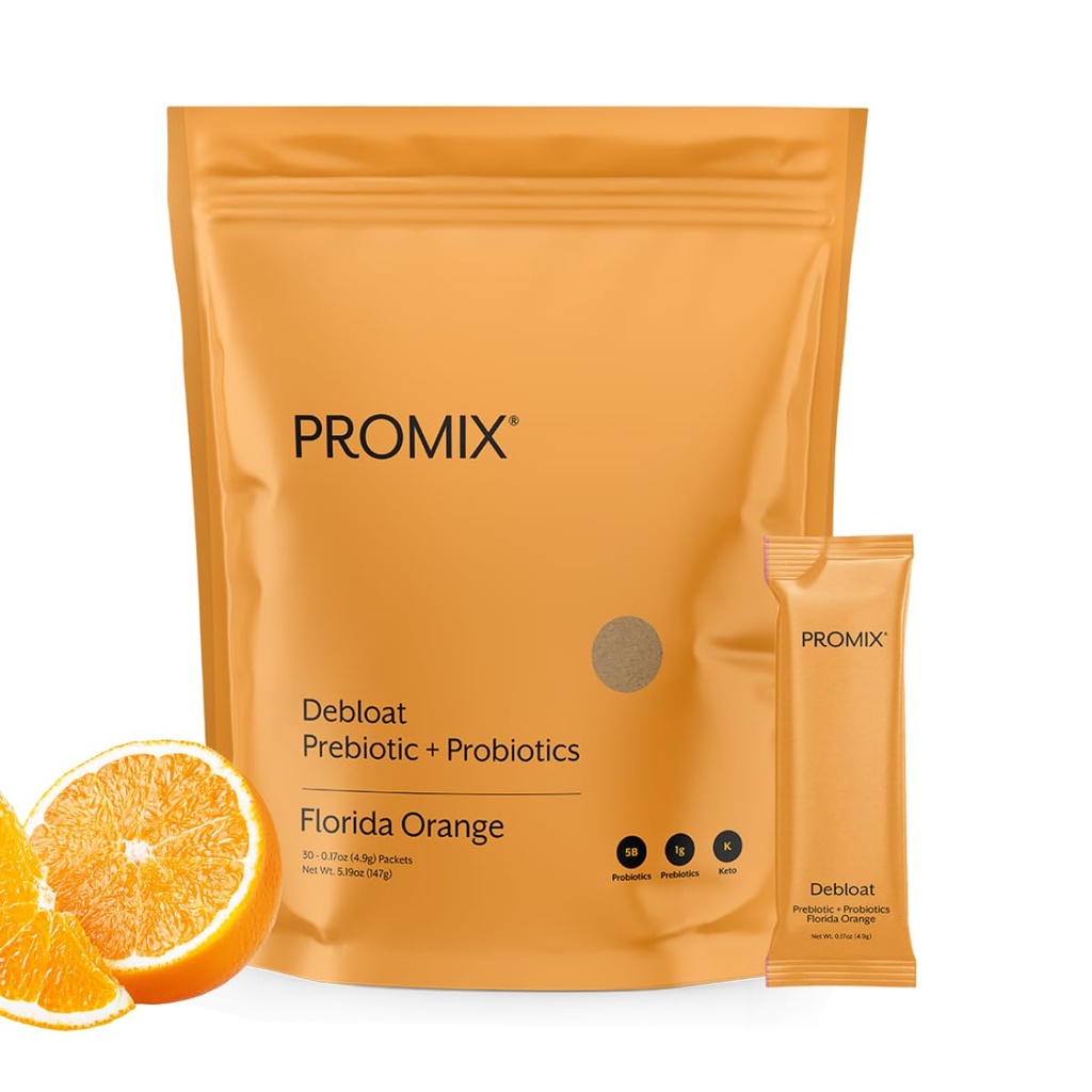 ProMix 营养 Debloat 与Baobab-富含维生素C, Bloating Relief, 免疫支持-Orange-30 服务(30包)