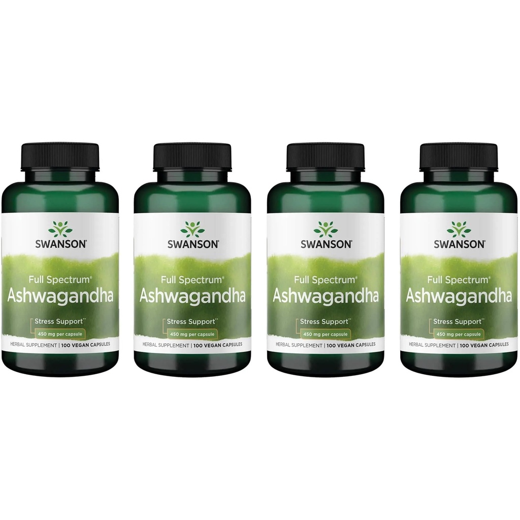 Swanson Ashwagandha 粉末补充剂 -- -- Ashwagandha Root促进压力救济和能源 -- -- Ayurvedic 自然健康补充剂(100卡普勒,每包450毫克)