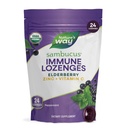 自然之道 Sambucus Zinc Lozenges 配有长老莓和维生素C、辣椒薄荷火焰、24洛森格斯