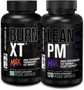 Jacked Factory Burn-XT Max - 热致性脂肪燃烧剂和Appetite 抑制剂(90 Capsules) & Lean PM Max 高性能重量损失,脂肪燃烧剂, & Appetite 抑制剂(120 Capsules)