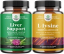 牛奶硝基肝脏支持补充剂和L Lysine 1000mg营养补充剂 -- -- 配有Silymarin 牛奶硝基肝脏补充剂 -- -- L-lysine 基本氨基酸补充剂