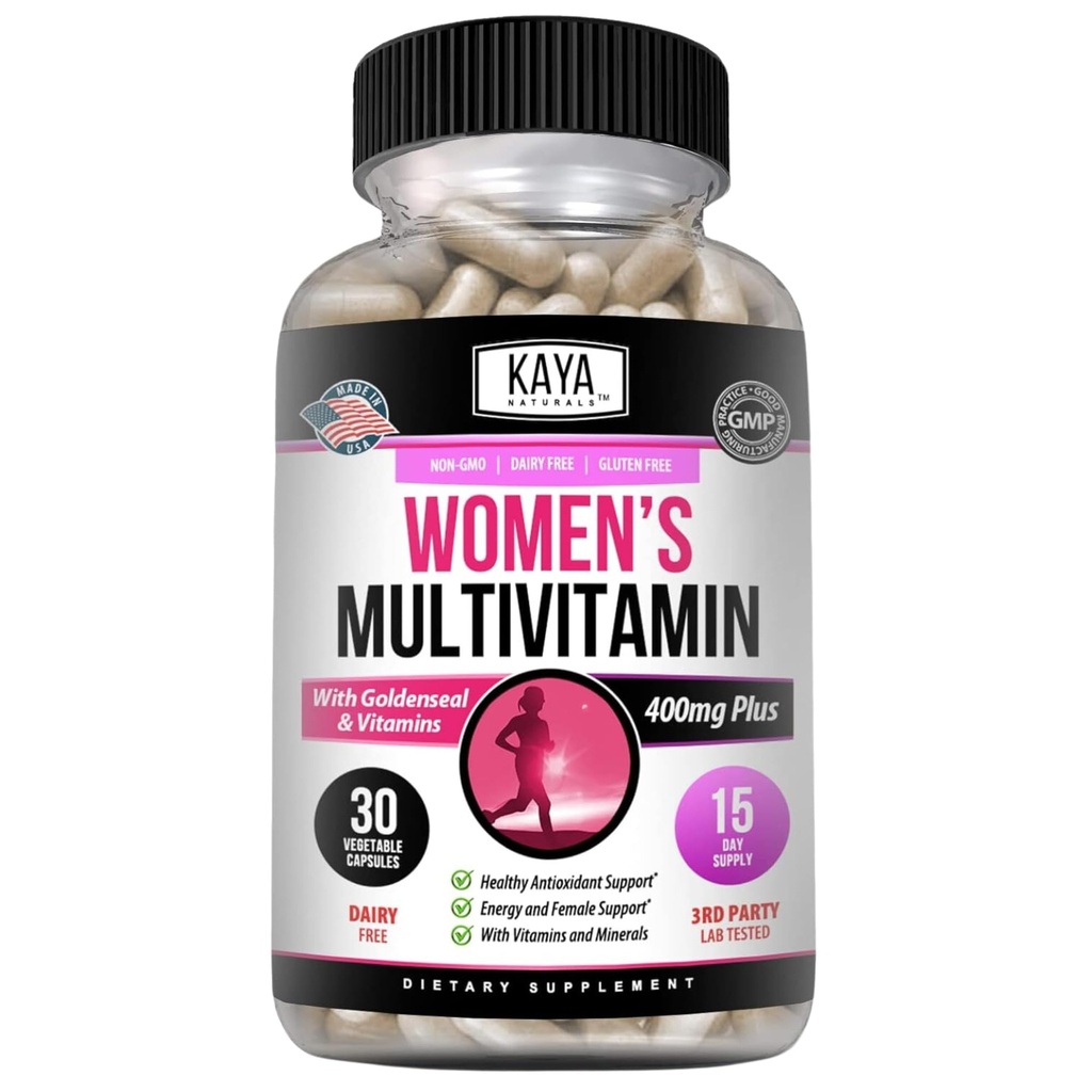 Kaya Naturals Multivitamin, 总体健康抗氧化剂,以及免疫支持,维生素A, D, C, E, Biotin, Folic Acid, & 多矿物质, 能量和代谢体维生素 补充 30 计