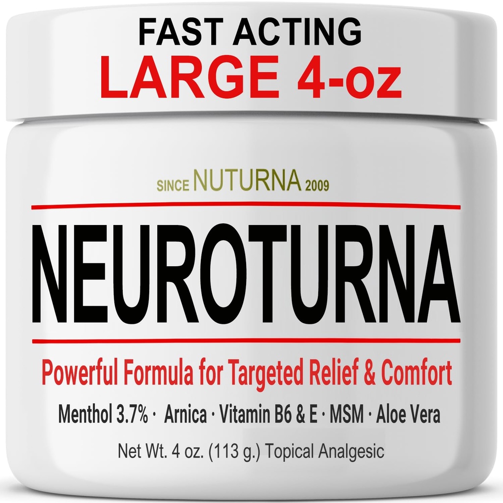 Neuropathy Nerve Relief Cream - 快速代理 Max Relief for Feet Hands Legs back - 超强 Menthol Arnica Aloe Vera MSM, Soothing Nerve Nerve Comfort Relief, Paraben-Free 4 Oz (英语).