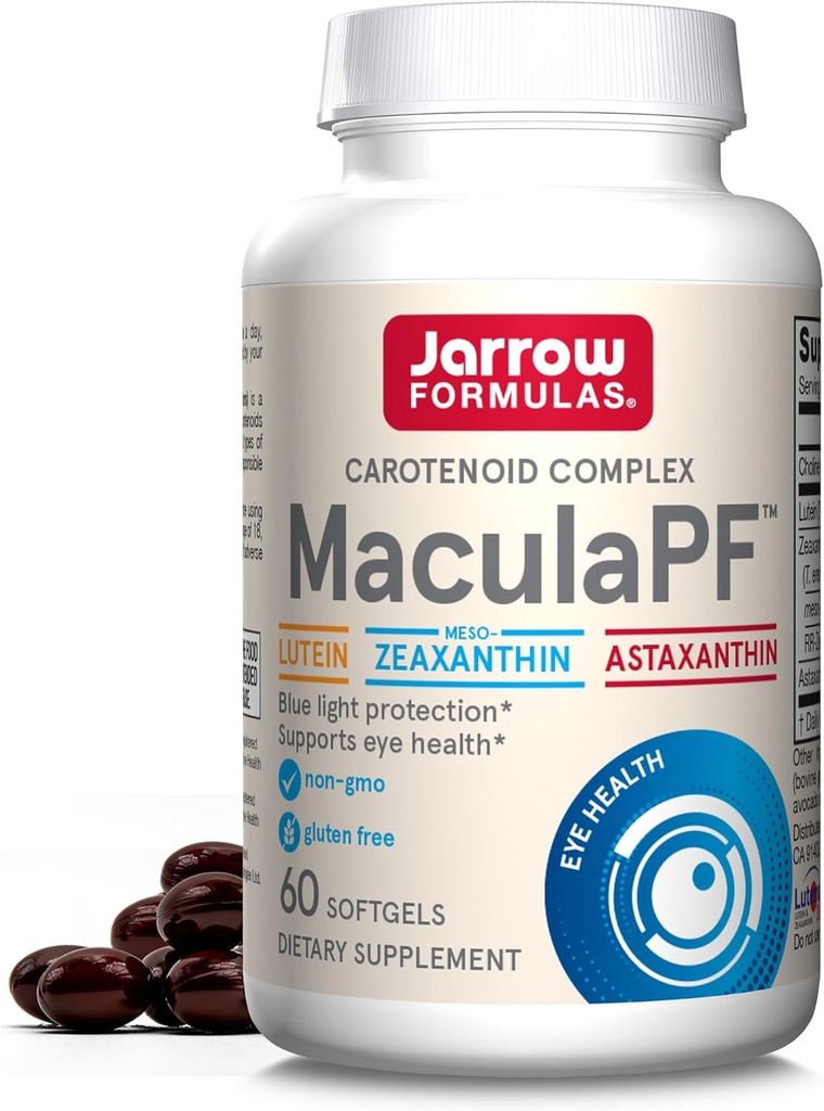 Jarrow Formules maculapF Carotinoid 综合体,饮食补充,支持眼部健康,60软胶,最多60天供应