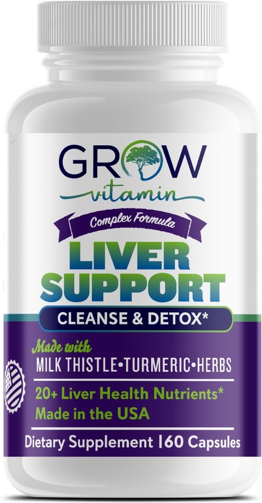 生长维他命 Liver Cleanse Detox Capsules w/ 独家混合 牛奶酸奶, Artichoke & Dandelion 提取 - liver 补充 包括 Turmeric, Beetroot & Choline - 60 Capsules