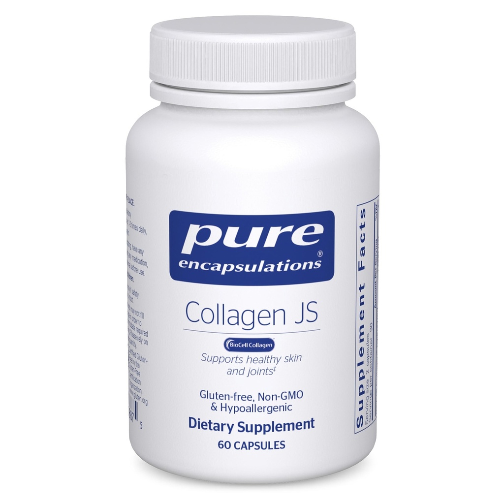 纯封装Collagen JS - 皮肤和联合健康* - 1,000毫克水解生物细胞Collagen - Gluten Free & N-GMO - 60卡普尔