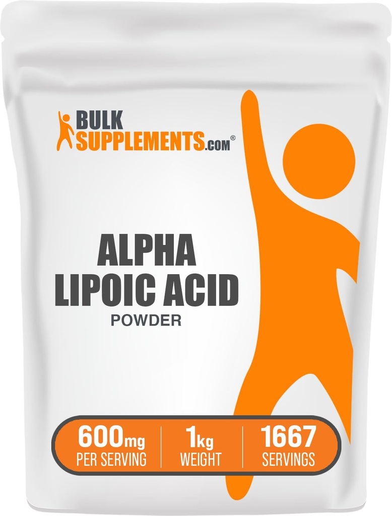 Bulk Assupports.com Alpha Lipoic酸粉 - ALA Assupports, Alpha Lipoic Asid 600mg - ALA 酸粉,Gluten Free - 600mg of Alpha-Lipoic Asid each efferences, 5kg(11磅)(包5)