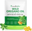 Oregano Softgels油,120 Oregano伯爵石油补充卡普苏莱斯油,Oregano石油补充卡普苏莱斯油,165mg Carvacrol油,2 in 1 6000mg Oregano油与黑种子油200mg