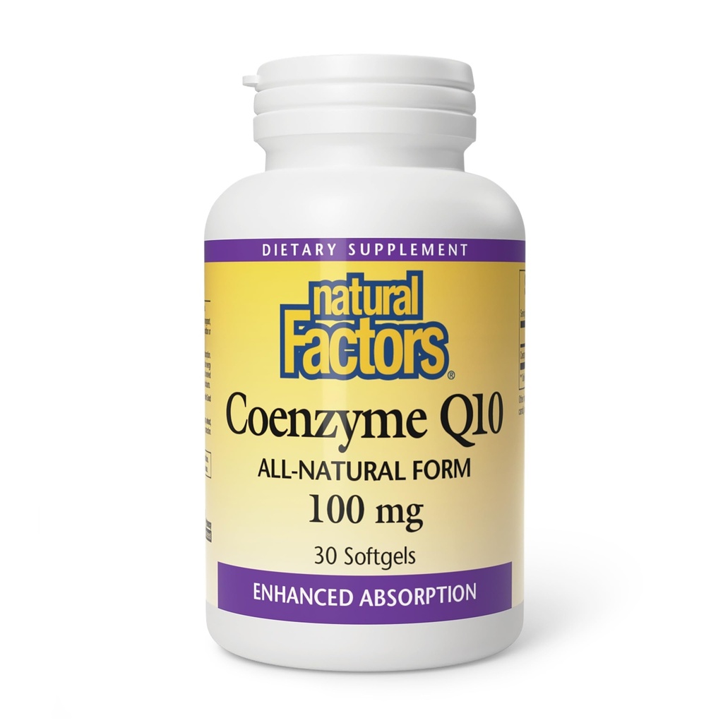 天然因子Coenzyme Q10 - 抗氧化剂支持辅助剂支持细胞能量生产 - 更好的吸收辅助剂 健康心脏功能 - 100毫克,60软胶(60种服务)