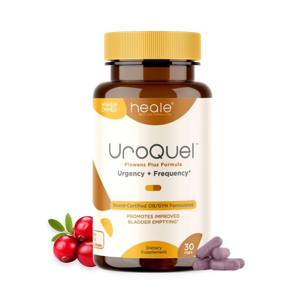 UroQuel - 天然刀片控制 Cranberry 补充剂 - 减少浴室的急迫性,频率,失禁,有流体 - OBGYN 配制 - Cranberry Pills for Men and Men - by Heale - 30 Capsules
