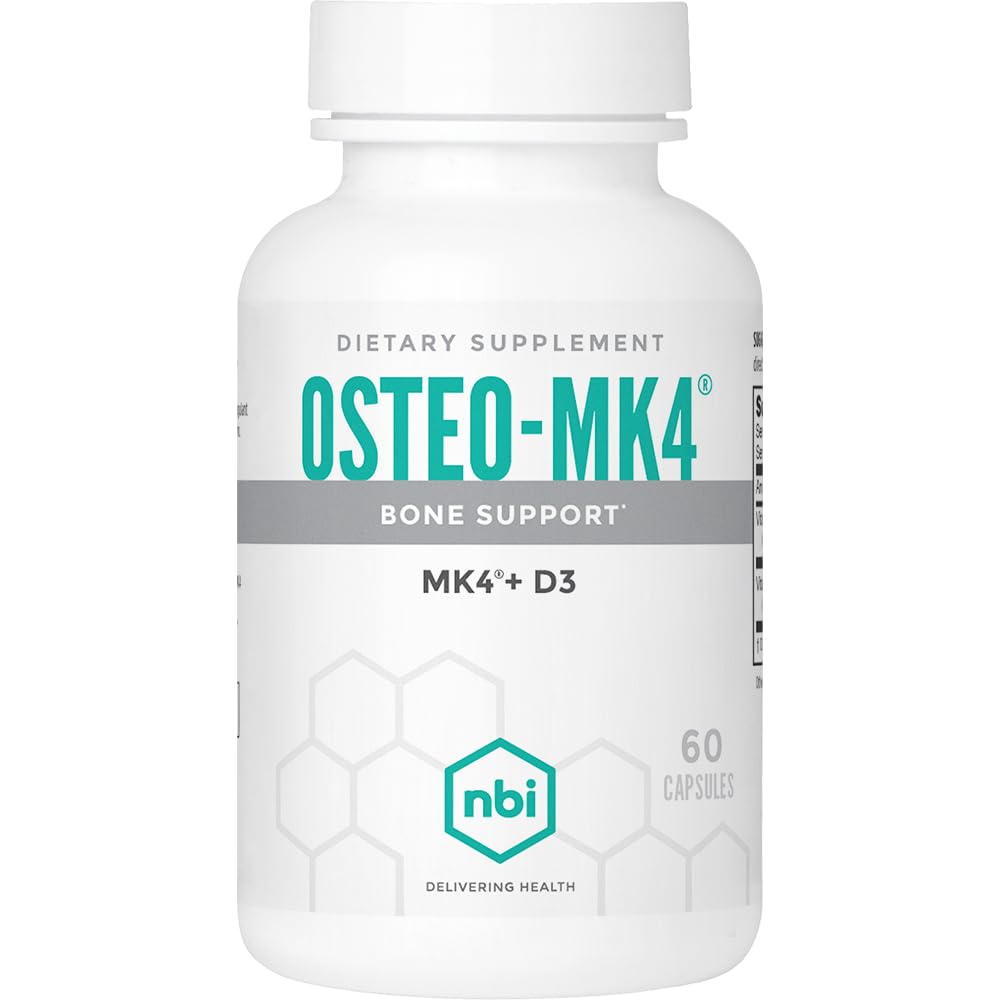 NBI Osteo-MK4 Bone 支持 | Vitamin D & K Complex | 45mg Vitamin K2(MK4) 强骨健康与功能 | 60ct Veggie Capsules