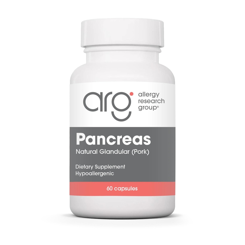 过敏性研究组 Pancreas 猪肉补充剂 - Pancreas Natural Glandular, 425mg Pancreatic Enzymes, 消化酶 Amylase, Protease - 60 Counter