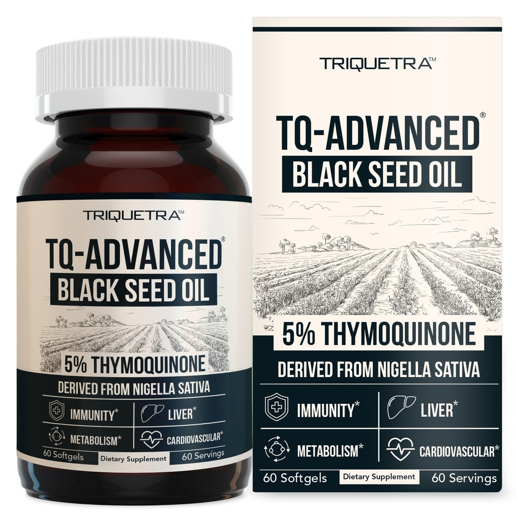 黑种子油软胶 | 5% Thymoquinone - TQ-Advanced | 高概率 - 每卡普尔500毫克 - 15:1 聚焦于奈杰拉·萨蒂瓦提取, Raw Form, Vegan 配方,玻璃瓶(60软胶)