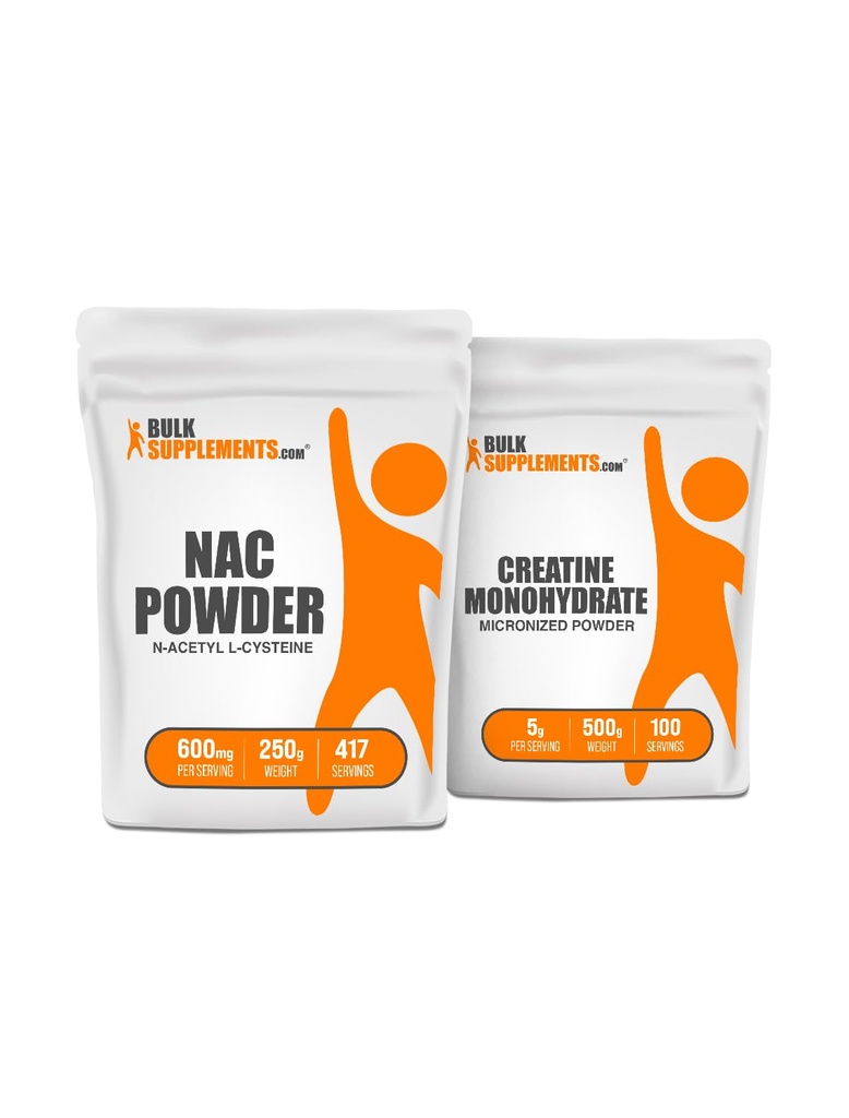 散装补充NAC(N-乙酰L-Cysteine) 250g + Creatine 500g Bundle