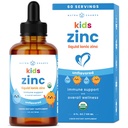 儿童液体锌滴、儿童维生素C强化的离子锌滴、无糖4 oz、Vegan和Non-GMO、Tangerine、60名服务员、2个月供应