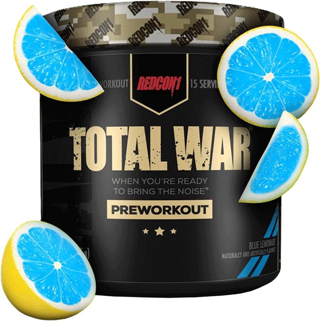 REDCON1 总战前工作,蓝柠檬水 - 耐力,警示性,泵推进Citrulline Malate & Beta Alanine - 快速演技,为男女提供咖啡前工作(15人)