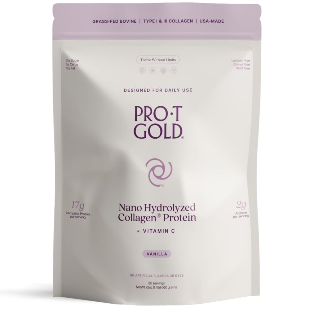 蛋白质蛋白粉 蛋白质 Nano-Hydrolyzed草药 蛋白质 Nano-Hydrolyed Grass Fed Collagen,维生素 C, 2g Arginine for wound Support, Gluten Free, All Natural, Fat and Sugar Free, 0g Carbs, Vanilla, 23 oz, 30