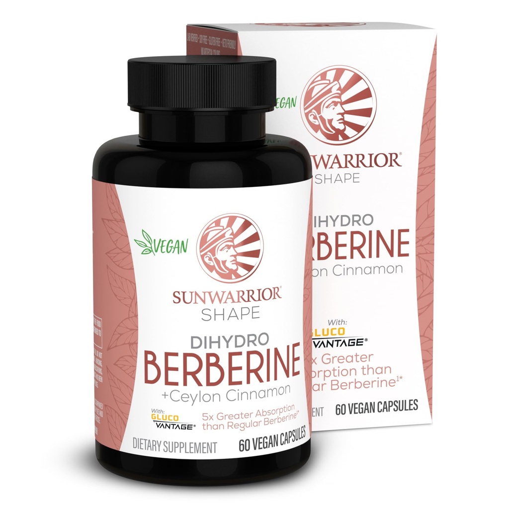 Sunwarrior Berberine Ceylon Cinnamon DihydroBerberine Capsulles 60 瓶装30 服务