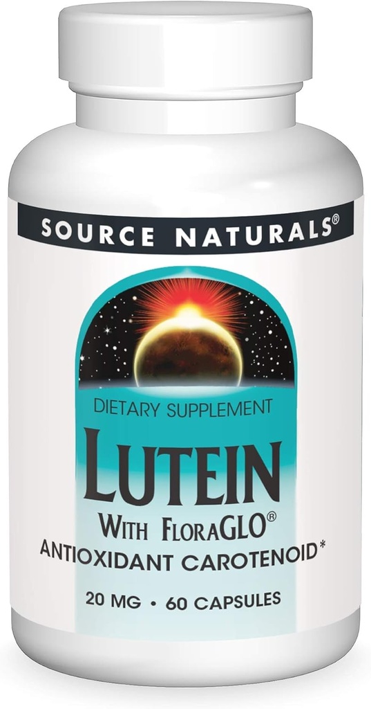 天然Lutein与Flora GLO 20毫克抗氧化剂Carotenoid - 60卡普尔