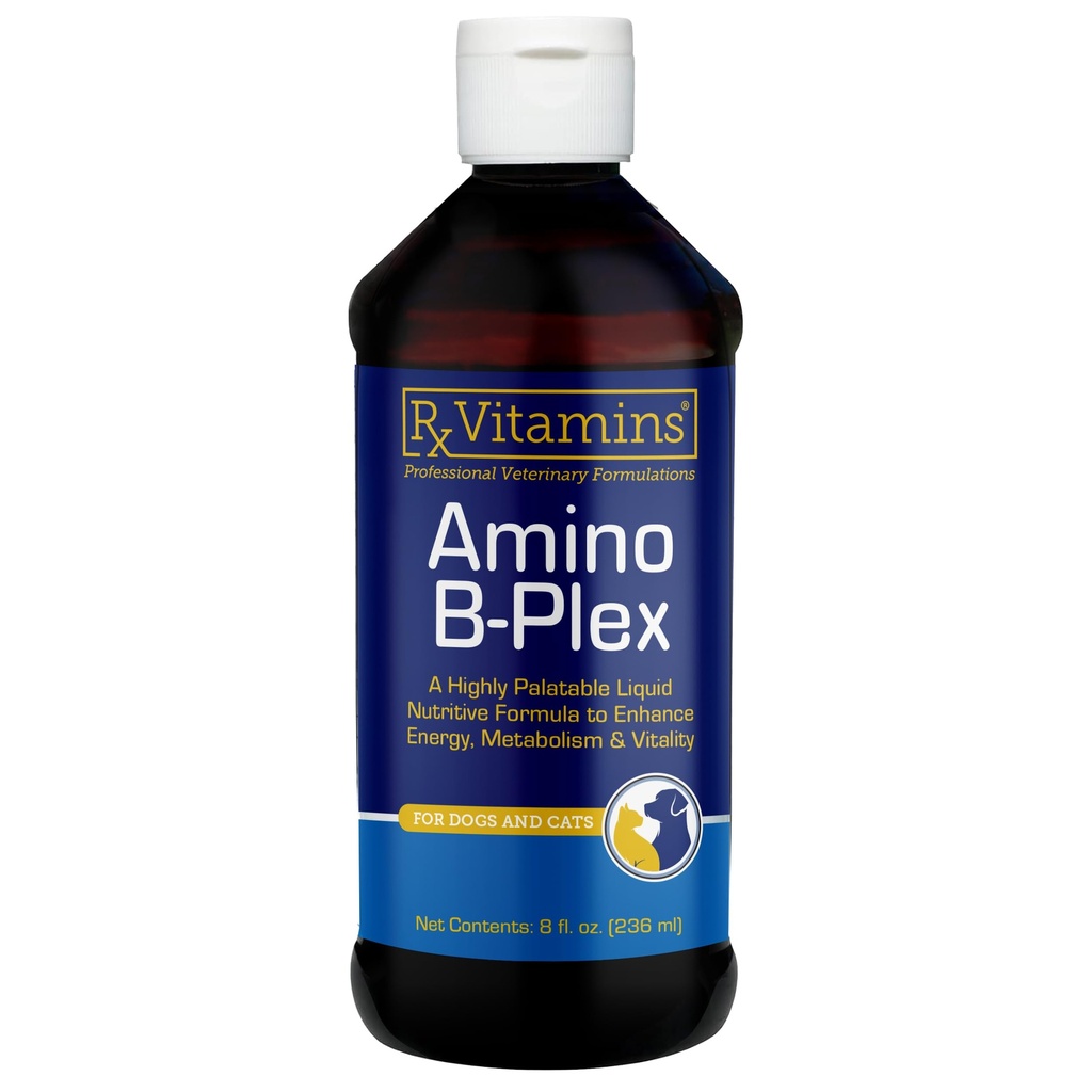 Rx 维生素 氨基 B-Plex 猫和狗补充剂 - 维生素 B 复杂液体加氨酸 用于狗和猫 - Appetite Boster and Cat & Dog Wight Gainer - 补充剂和维生素 - 8 oz