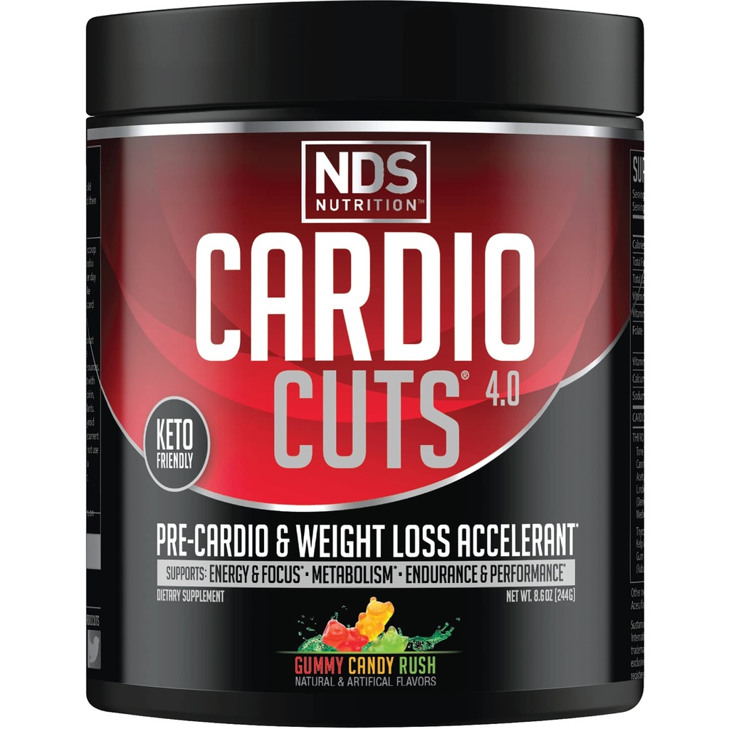 NDS 营养 4.0 工作前补充剂 -- -- L-Carnitine、CLA、MCTs、L-Glutamine和Safflower Oil -- -- Gummy Rush(40名服务员)的高级体重损失和心肌前方程