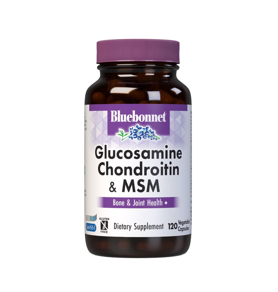 蓝本网 营养 Glucosamine Chondroitin & MSM, Glucosamine, Bone & Joint Health *, Non-GMO, Gluten - Free, Soy - Free, Dairy - Free, 120 蔬菜罐头, 40种服务