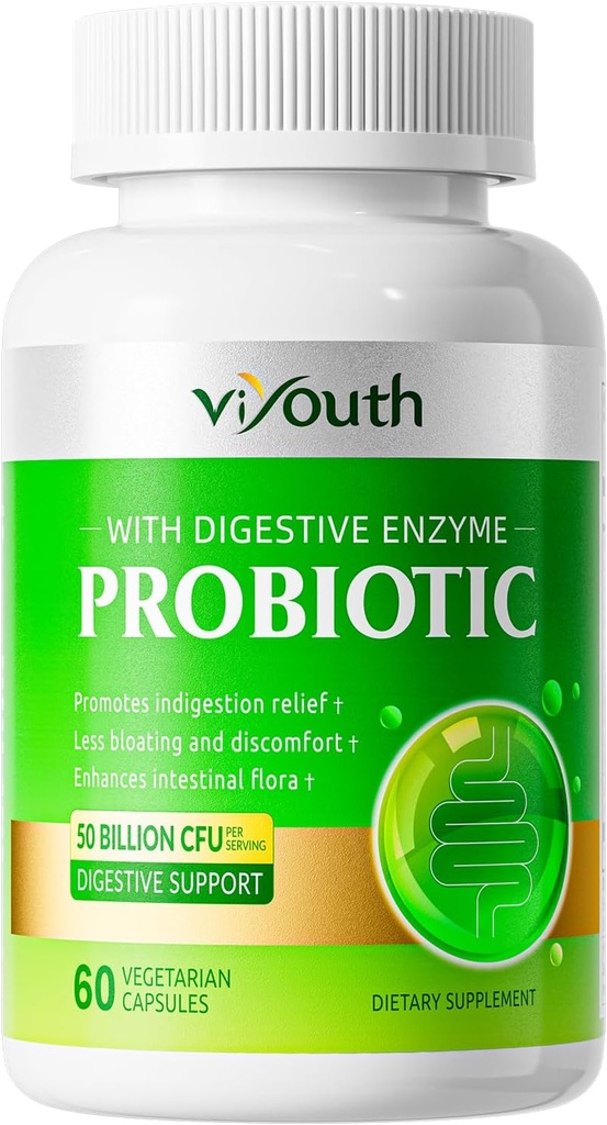 女性和男性的抗生素 -- -- 抗生素50亿 CMU 18 Strains & 5 Gut Health, Immune -- -- 抗生素Capsules支持气体和布洛廷,自然,非GMO,Gluten Free,60ct