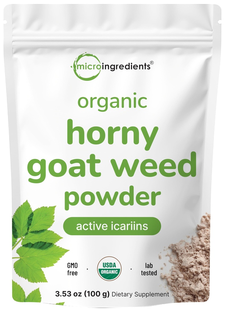 最大强力有机黄蜂山羊杂草,有活性猪笼草,100克,有机Epimedical Powder for Energy and Imune System booster, Filler Free and Vegan Friendly 男男女女