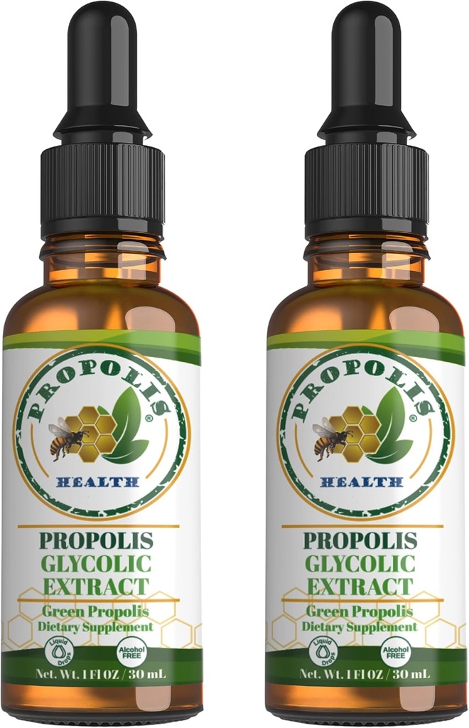 Green Propolis 提取液体 - 巴西蜜蜂 Propolis - 无酒精免疫支持补编 - 60日供应 - 自然豁免射击